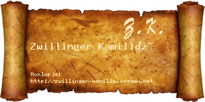 Zwillinger Kamilló névjegykártya